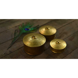 Ahar ✽ Brass ~ Dabro-Medium { Biggest 4" x 4" x 2.7" - Set of three }